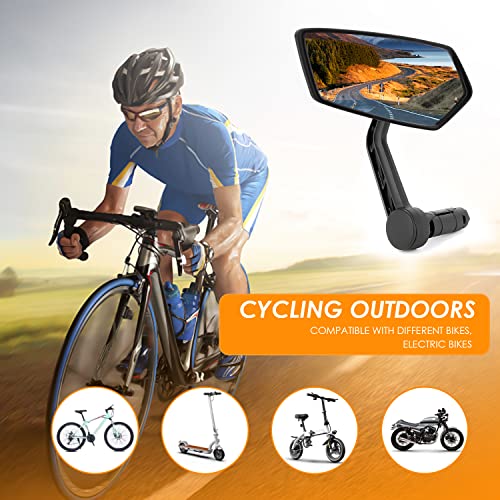 HD Bar End Bicycle Mirror - Multi-Angle Adjustable