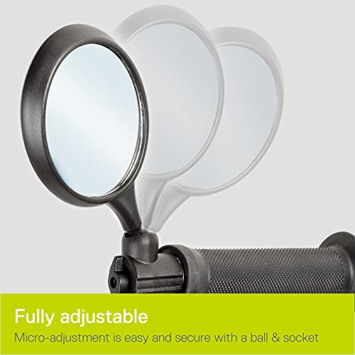 Delta Cycle & Home Universal Bike Handlebar Bar End Mirror, Fully Adjustable Handlebar Rearview Mirror For Bicycles, Large Ultra-Clear Glass Safety Mirror fits Road, Mountain, Cruisers, and E-Bikes