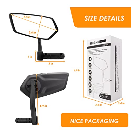 HD Bar End Bicycle Mirror - Multi-Angle Adjustable