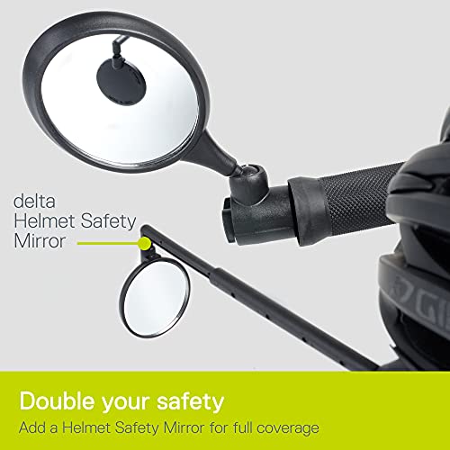 Delta Cycle & Home Universal Bike Handlebar Bar End Mirror, Fully Adjustable Handlebar Rearview Mirror For Bicycles, Large Ultra-Clear Glass Safety Mirror fits Road, Mountain, Cruisers, and E-Bikes