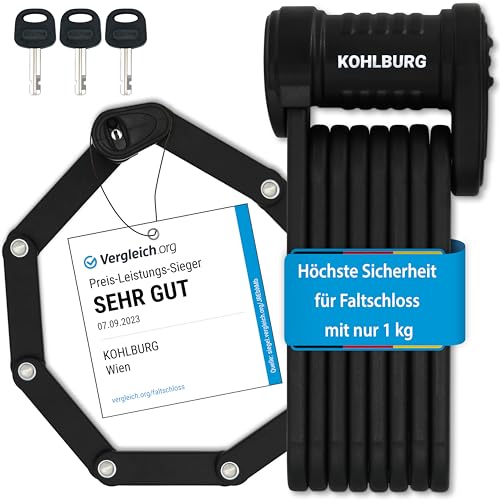 KOHLBURG 35" Foldable Bike Lock - High Security