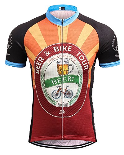 Strgao Men's Orange Cycling Jersey (Short Sleeve)