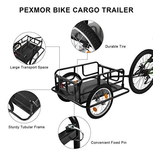 PEXMOR Foldable Bike Cargo Trailer with Hitch