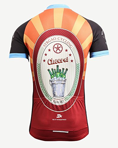 Strgao Men's Orange Cycling Jersey (Short Sleeve)