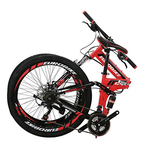EUROBIKE 26" Mountain Bike Folding - 21 Speed / Red
