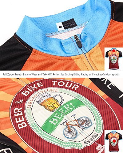 Strgao Men's Orange Cycling Jersey (Short Sleeve)