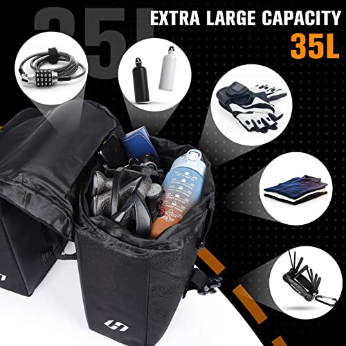 HASAGEI 35L Bike Pannier Set with Rain Cover