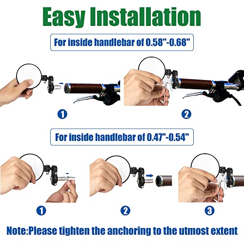 PACEARTH Aluminum Bar End Bike Mirror