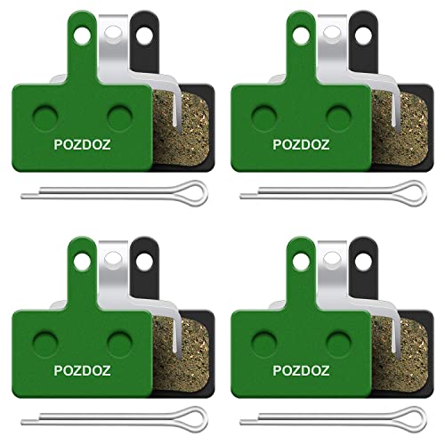 POZDOZ 4 Pairs MTB Disc Bike Brake Pads for TRP Tektro Shimano Deore Br-M575 M525 M515 T615 T675 M505 M495 M486 M485 M475 M465 M447 M446 M445 M416 M415 M395 M375 M315 M355 C601 C501 - Ceramic Brake