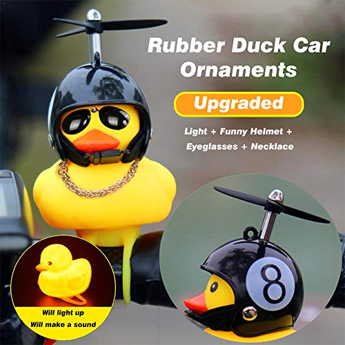 Yellow Rubber Duck Bike Horns with Helmet Propeller