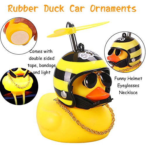 Yellow Rubber Duck Bike Horns with Helmet Propeller