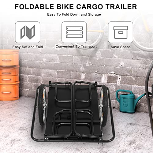 PEXMOR Foldable Bike Cargo Trailer with Hitch