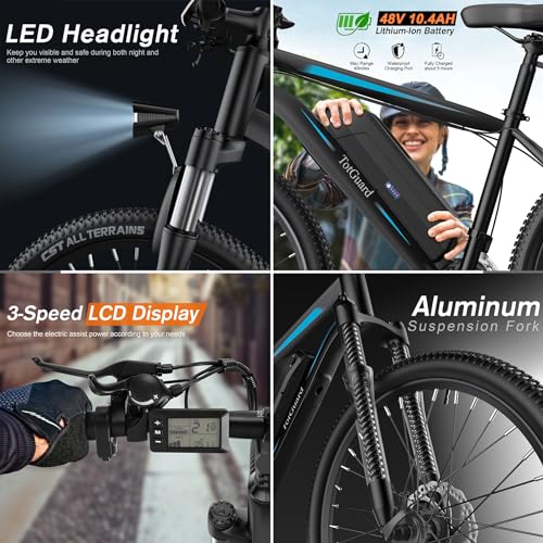 Electric Mountain Bike for Adults, 500W, 21.6MPH