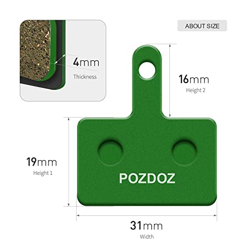 POZDOZ 4 Pairs MTB Disc Bike Brake Pads for TRP Tektro Shimano Deore Br-M575 M525 M515 T615 T675 M505 M495 M486 M485 M475 M465 M447 M446 M445 M416 M415 M395 M375 M315 M355 C601 C501 - Ceramic Brake