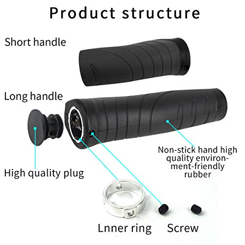 Allnice Bike Handlebar Grips Comfort Bike Grips Fit for 22.2mm Bicycle Handlebar (Black) (AB)