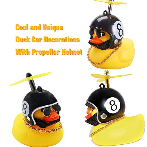 Yellow Rubber Duck Bike Horns with Helmet Propeller