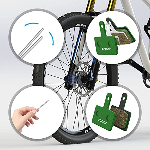 POZDOZ 4 Pairs MTB Disc Bike Brake Pads for TRP Tektro Shimano Deore Br-M575 M525 M515 T615 T675 M505 M495 M486 M485 M475 M465 M447 M446 M445 M416 M415 M395 M375 M315 M355 C601 C501 - Ceramic Brake