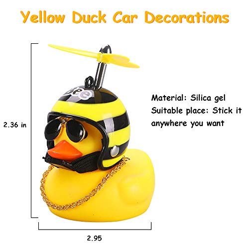 Yellow Rubber Duck Bike Horns with Helmet Propeller