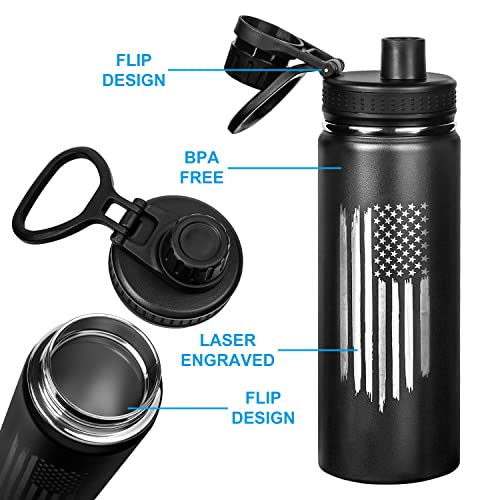 American Flag Cycling Water Bottle - Double Insulated Stainless Steel