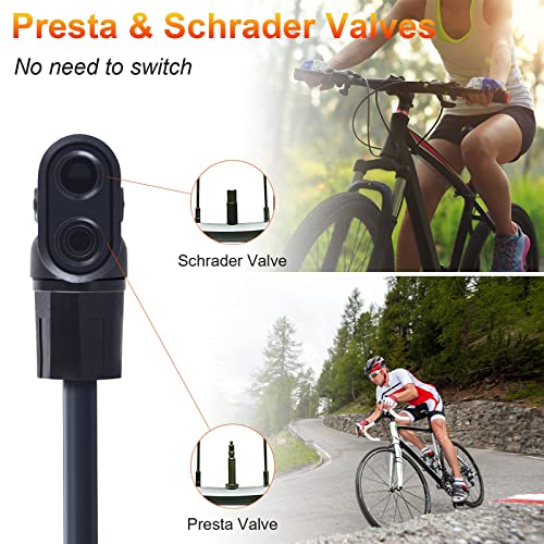 High-Pressure Bike Pump with Dual Valves