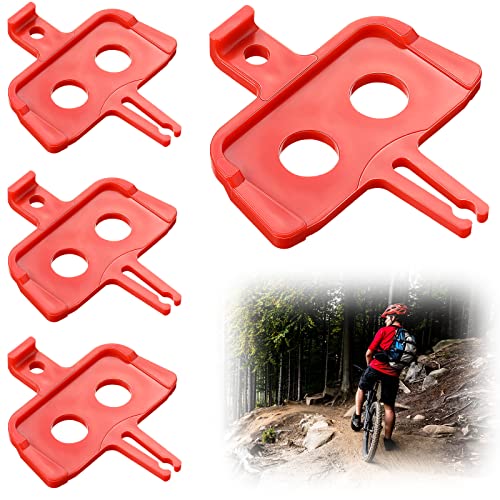 4 Pcs Bicycle Brake Spacer Disc Empty Pinch Hydraulic Disc Brakes Pads Spacer Plastic Mountain Bike Spacer Orange Recoil Pad Spacer Disc Cycling Repair Tools Compatible with Shimano MTB Road Bike