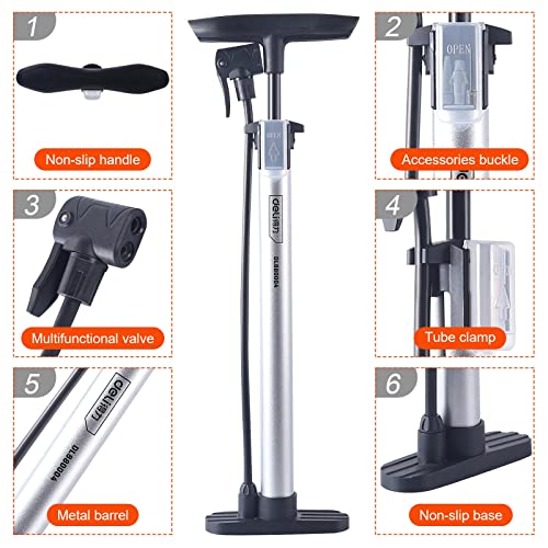 High-Pressure Bike Pump with Dual Valves