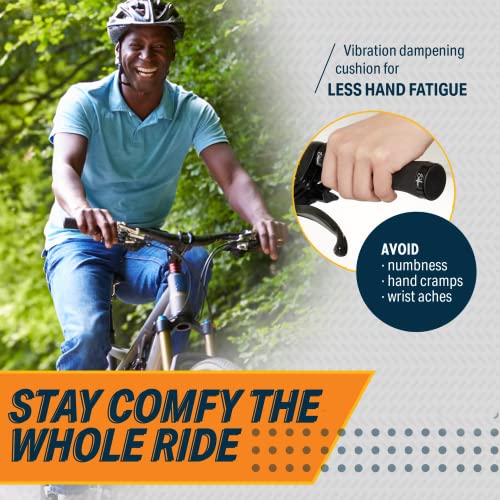 Bikeroo Bike Grips for Handlebar - Non-Slip, Comfortable, Rubber Bike Handle Grips for Outdoor Use - Dirt, Road, Mountain Bicycle Grips (130mm)﻿