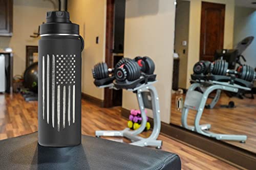 American Flag Cycling Water Bottle - Double Insulated Stainless Steel