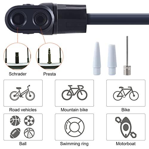 High-Pressure Bike Pump with Dual Valves