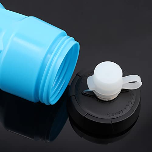Sporty Blue Squeeze Water Bottle with Holder