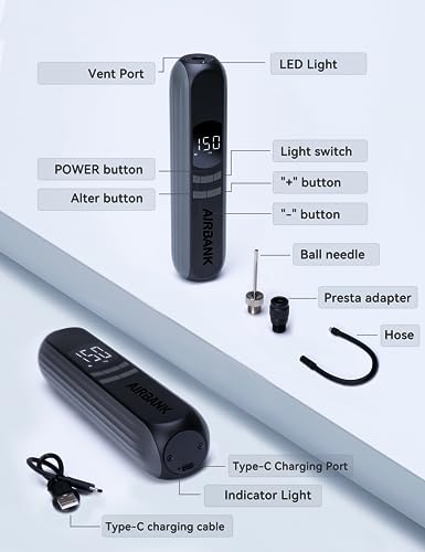 Cordless Bike Tire Inflator with 150PSI