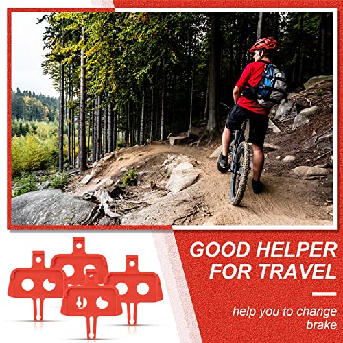 4 Pcs Bicycle Brake Spacer Disc Empty Pinch Hydraulic Disc Brakes Pads Spacer Plastic Mountain Bike Spacer Orange Recoil Pad Spacer Disc Cycling Repair Tools Compatible with Shimano MTB Road Bike