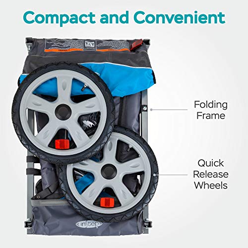 Double Seat Bike Trailer for Kids, Blue