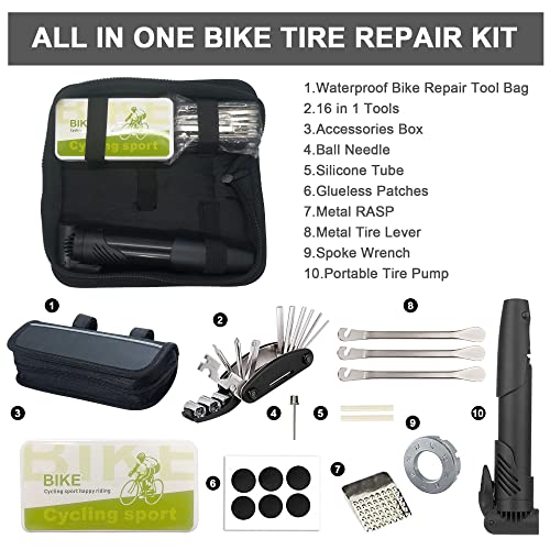 Bicycle Repair Kit with 16 Multi Tools