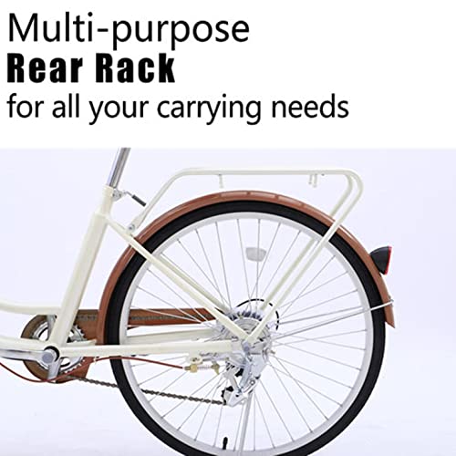 Beige Women's Comfort Cruiser Bike, 7-Speed, Basketed (26")