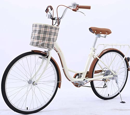 Beige Women's Comfort Cruiser Bike, 7-Speed, Basketed (26")