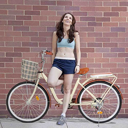 Beige Women's Comfort Cruiser Bike, 7-Speed, Basketed (26")