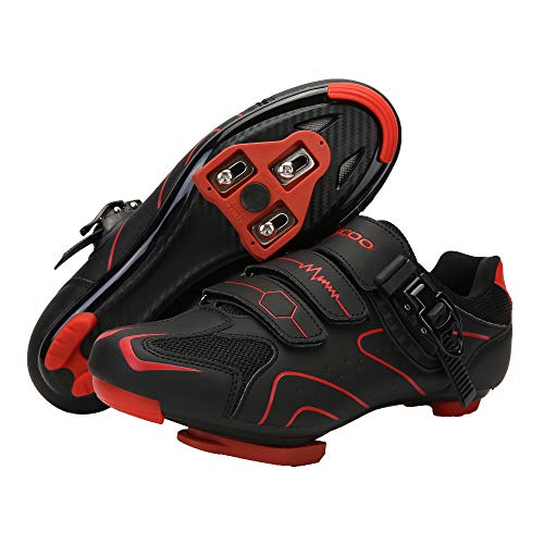 Delta Cleat Unisex Cycling Shoes, Black-Red