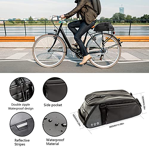 ZIMFANQI Waterproof Rear Bike Rack Bag, 8L