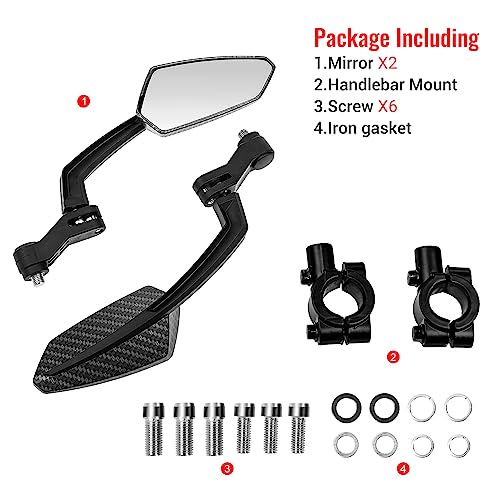 Nightfire Bike Mirrors - 360° Rotatable, Safe & Universal