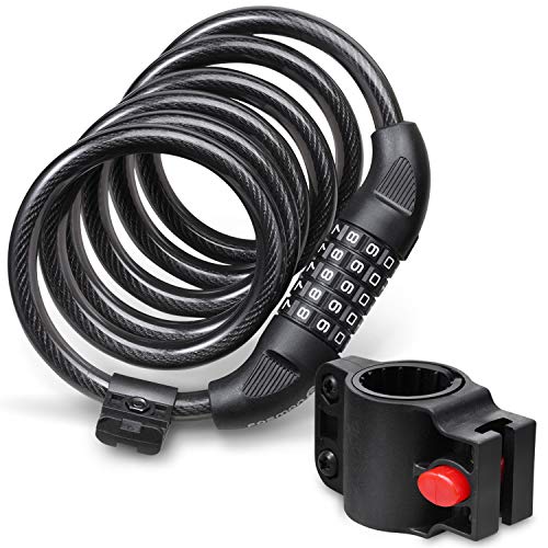 Fosmon Bike Lock Cable with Mount Holder