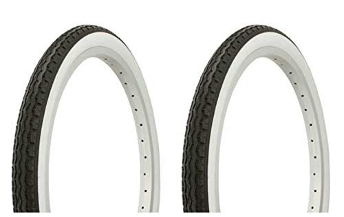 Lowrider Tire Set. 2 Tires. Two Tires Duro 20" x 1.75" Black/White Side Wall Bike Tires, Bicycle Tires, BMX Bike Tires, Chopper Bike Tires