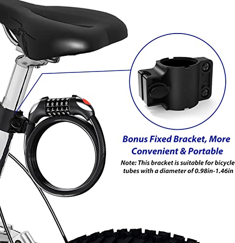 Sportneer 6ft Bike Cable Lock with Light