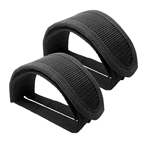 Adjustable Anti-Slip Bike Pedal Straps - Black