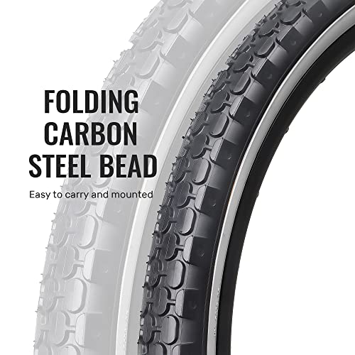 MOHEGIA Bike Tire,26" x 2.125" Folding Beach Cruiser Bicycle Replacement Tires/White Side Wall