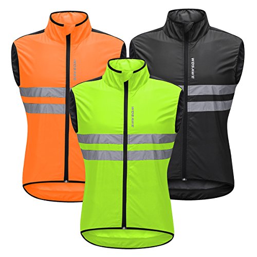 Men's High-Vis Cycling Wind Vest, XL Green