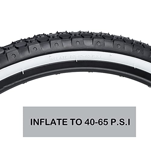 MOHEGIA Bike Tire,26" x 2.125" Folding Beach Cruiser Bicycle Replacement Tires/White Side Wall