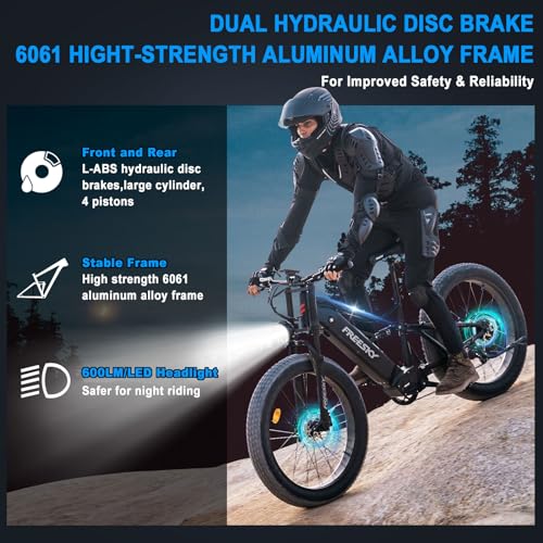 FREESKY Electric Bike 1000W 48V 20Ah 26" Fat Tire