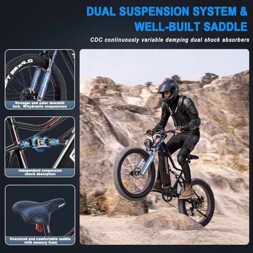 FREESKY Electric Bike 1000W 48V 20Ah 26" Fat Tire