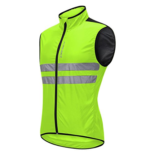 Men's High-Vis Cycling Wind Vest, XL Green